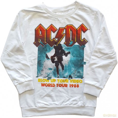 AC/DC: Kids Sweatshirt: Blow Up Your Video (White) (11-12 Years)