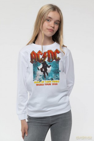 AC/DC: Kids Sweatshirt: Blow Up Your Video (White) (7-8 Years)