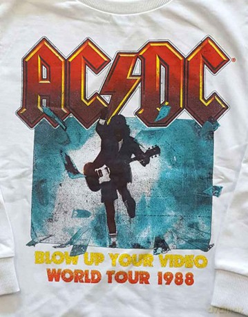 AC/DC: Kids Sweatshirt: Blow Up Your Video (White) (7-8 Years)