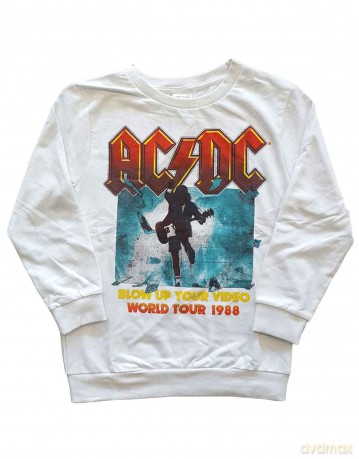 AC/DC: Kids Sweatshirt: Blow Up Your Video (White) (9-10 Years)