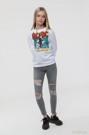 AC/DC: Kids Sweatshirt: Blow Up Your Video (White) (9-10 Years)