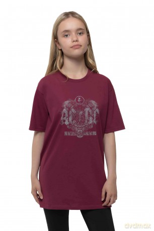 AC/DC: Kids T-Shirt: Black Ice (Maroon Red) (11-12 Years)