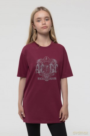 AC/DC: Kids T-Shirt: Black Ice (Maroon Red) (11-12 Years)