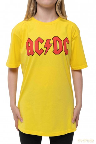 AC/DC: Kids T-Shirt: Logo (Yellow) (11-12 Years)