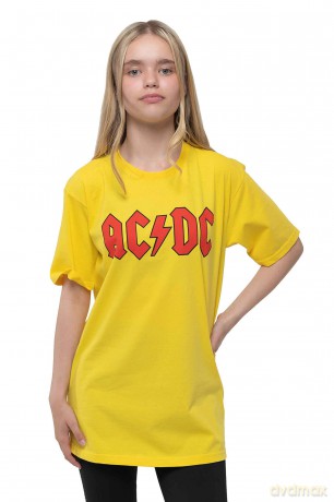 AC/DC: Kids T-Shirt: Logo (Yellow) (9-10 Years)