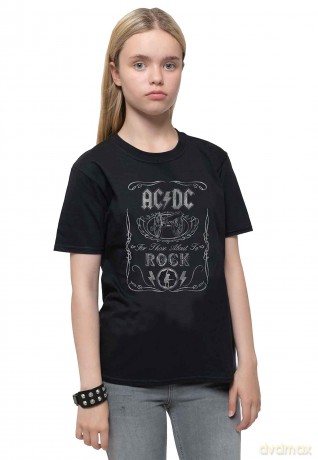 AC/DC: Kids T-Shirt: Vintage Cannon Swig (Black) (3-4 Years)
