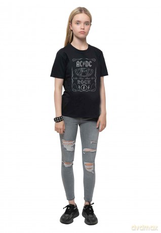 AC/DC: Kids T-Shirt: Vintage Cannon Swig (Black) (3-4 Years)
