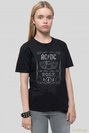 AC/DC: Kids T-Shirt: Vintage Cannon Swig (Black) (3-4 Years)
