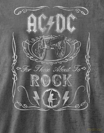 AC/DC: Ladies Burnout T-Shirt: Cannon Swig (Charcoal Grey) (XX-Large)