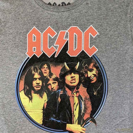 AC/DC: Ladies Crop Top: Highway To Hell Circle (Grey) (Small)