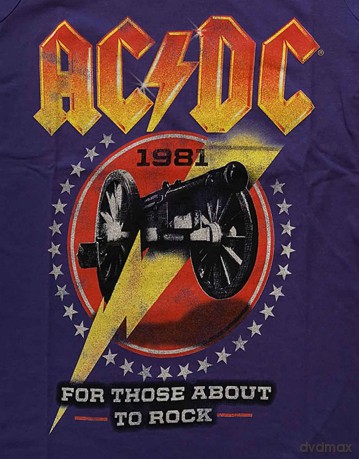 AC/DC: Ladies T-Shirt: For Those About To Rock '81 (Purple) (Small)