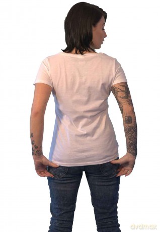 AC/DC: Ladies T-Shirt: Mono Leopard Print Logo (White) (14)