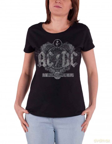 AC/DC: Ladies Tee: Black Ice (Large)