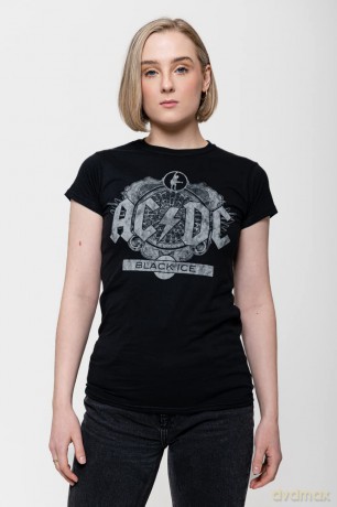 AC/DC: Ladies Tee: Black Ice (Small)