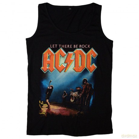 AC/DC: Ladies Vest T-Shirt: Let There Be Rock (Black) (Large)