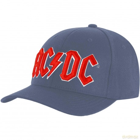 AC/DC: Men's Baseball Cap: Red Logo (Denim Blue)
