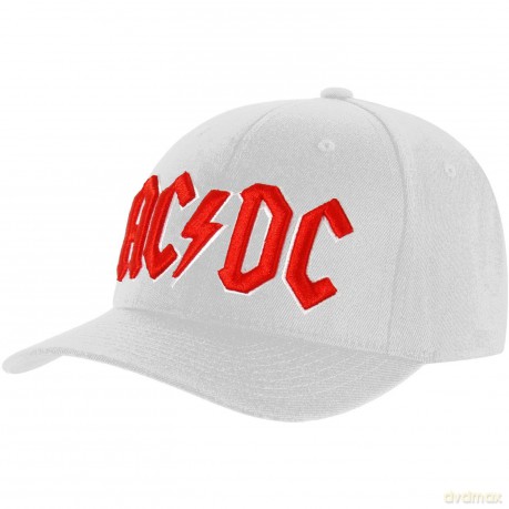 Kiefer Sutherland: AC/DC Men's Baseball Cap: Red Logo (White)