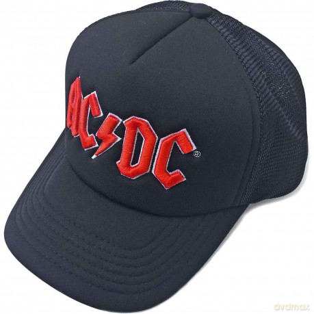 AC/DC: Mens Baseball Cap: Red Logo (Mesh Back)