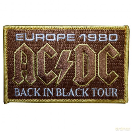 AC/DC: Standard Patch: Europe 1980 Back In Black Tour