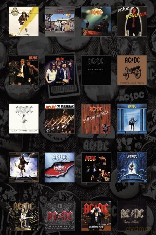 AC/DC: Textile Poster: Albums