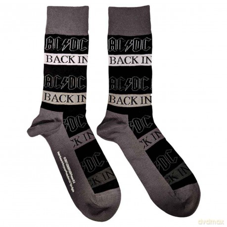 AC/DC: Unisex Ankle Socks: Back In Black (Black) (UK Size 4 - 7)
