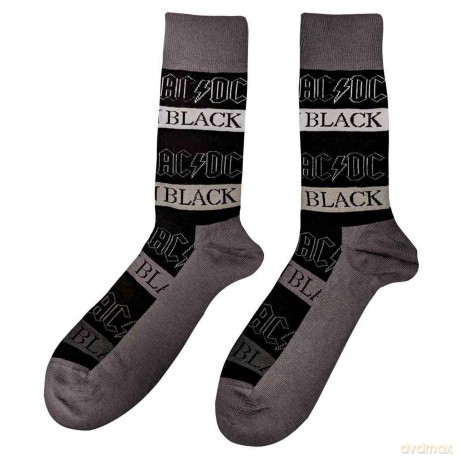 AC/DC: Unisex Ankle Socks: Back In Black (Black) (UK Size 4 - 7)