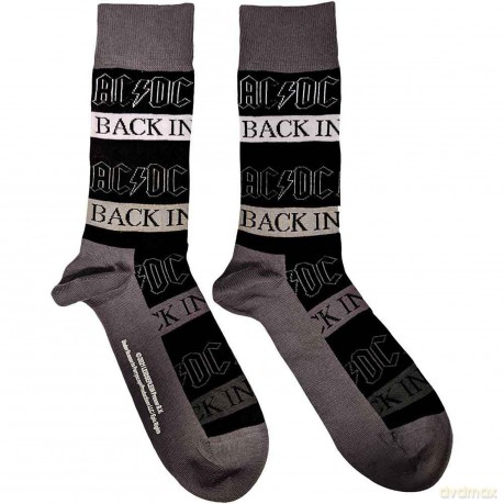 AC/DC: Unisex Ankle Socks: Back In Black (Black) (UK Size 7 - 11)