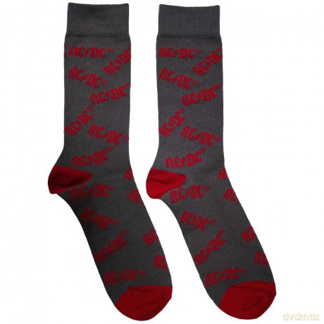 AC/DC: Unisex Ankle Socks: Logo Pattern (Charcoal Grey) (UK Size 6 - 11)
