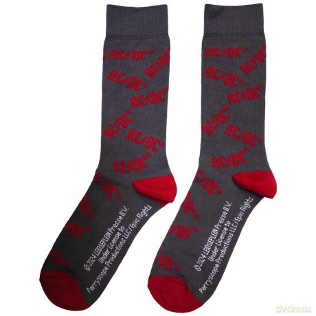 AC/DC: Unisex Ankle Socks: Logo Pattern (Charcoal Grey) (UK Size 6 - 11)