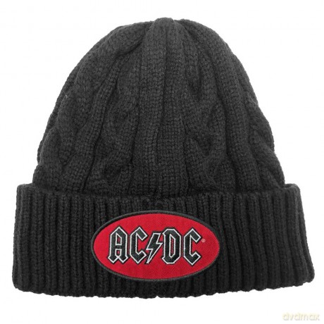 AC/DC: Unisex Beanie Hat: Oval Logo (Black) (Cable Knit)