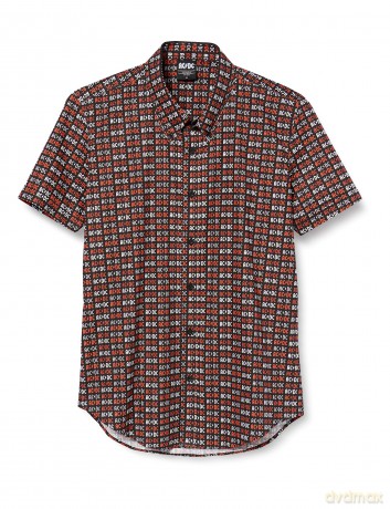 AC/DC: Unisex Casual Shirt: Logo (Black) (All Over Print) (Medium)