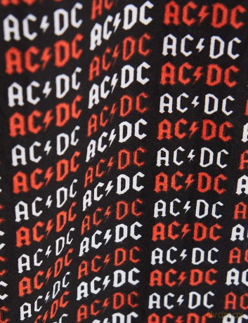AC/DC: Unisex Casual Shirt: Logo (Black) (All Over Print) (Medium)