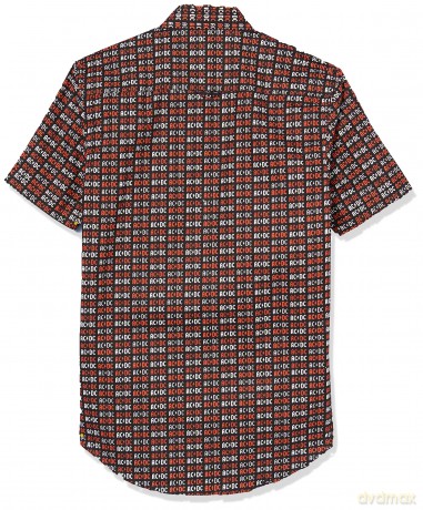 AC/DC: Unisex Casual Shirt: Logo (Black) (All Over Print) (Medium)