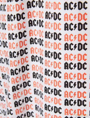 AC/DC: Unisex Casual Shirt: Logo (White) (All Over Print) (X-Large)