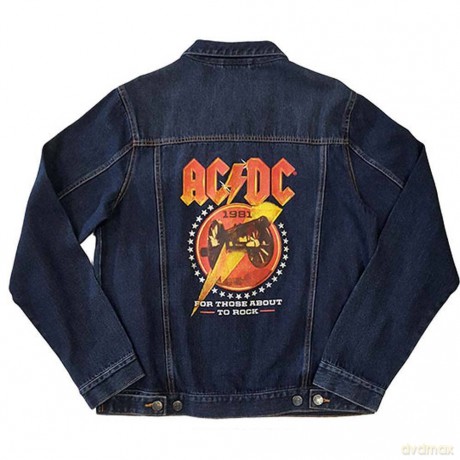 AC/DC: Unisex Denim Jacket: About To Rock (Back Print) (Medium)