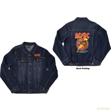 AC/DC: Unisex Denim Jacket: About To Rock (Back Print) (Small)