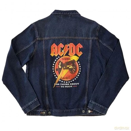 AC/DC: Unisex Denim Jacket: About To Rock (Back Print) (Small)