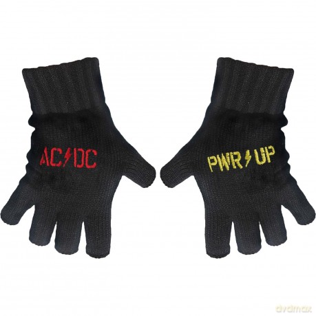 AC/DC: Unisex Fingerless Gloves: PWR-UP Logo (Black)