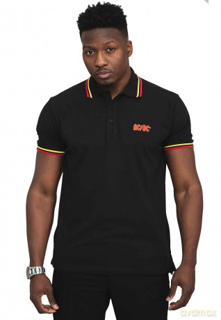AC/DC: Unisex Polo Shirt: Classic Logo (Black) (Large)