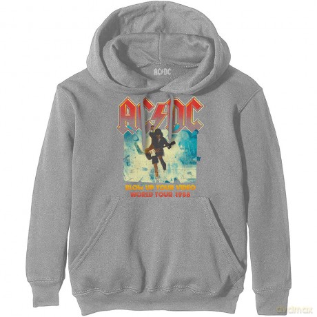 AC/DC: Unisex Pullover Hoodie: Blow Up Your Video (Grey) (Large)