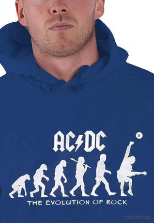 AC/DC: Unisex Pullover Hoodie: Evolution of Rock (Navy Blue) (Small)