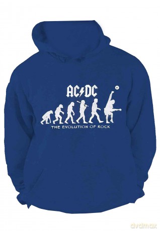 AC/DC: Unisex Pullover Hoodie: Evolution of Rock (Navy Blue) (X-Large)