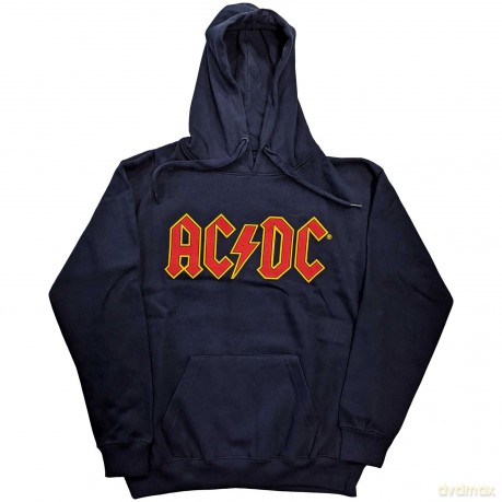 AC/DC: Unisex Pullover Hoodie: Logo (Navy Blue) (Medium)