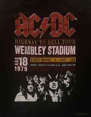 AC/DC: Unisex Pullover Hoodie: Wembley '79 (Black) (Small)