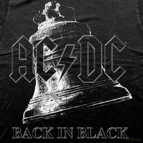 AC/DC: Unisex Stone Wash T-Shirt: Back In Black Bell (Black) (Small)