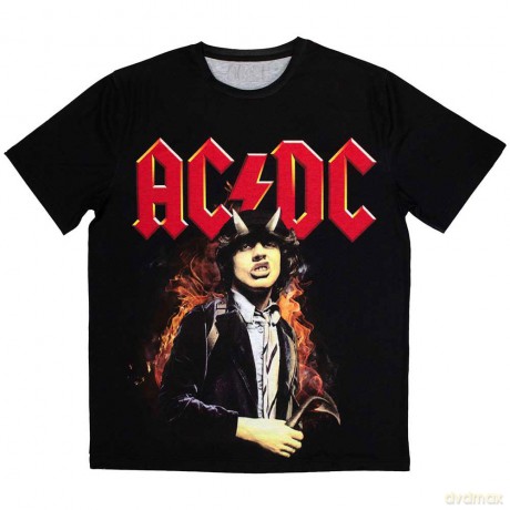AC/DC: Unisex Sublimation T-Shirt: Angus Highway To Hell (Black) (Small)