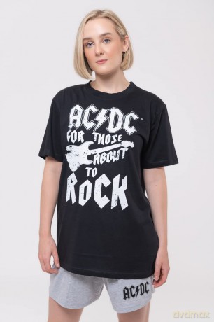 AC/DC: Unisex Summer Pyjamas: FTATR Guitar (Medium)