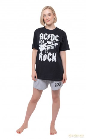 AC/DC: Unisex Summer Pyjamas: FTATR Guitar (X-Large)