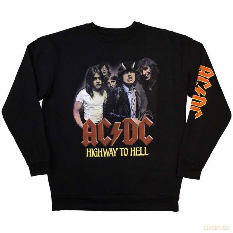AC/DC: Unisex Sweatshirt: H2H Band (Black) (Sleeve Print) (Medium)