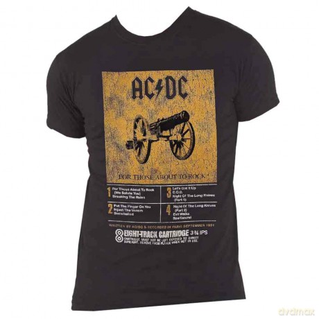 AC/DC: Unisex T-Shirt: 8 Track (Black) (XX-Large)